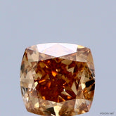 0.89 Carat Natural Fancy Orange Brown color Diamond ,Cushion Modified Brilliant Cut Diamond , Si1 Clarity , For jewellery