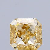 0.77 Carat Natural Fancy Deep Yellow color Diamond ,Square Radiant Modified Brilliant Cut Diamond , Vs1 Clarity