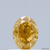 0.72 Carat Natural Fancy Brownish Orangy Yellow color Diamond ,Oval Modified Brilliant Cut Diamond , i1 Clarity