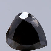 3.50 Carat Natural Fancy Black color Diamond ,Heart Modified Brilliant Cut Diamond , i3 Clarity