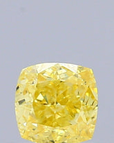0.51 Carat Natural Fancy Vivid Yellow color Diamond ,Cushion Modified Brilliant Cut Diamond , Vs1 Clarity