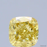 0.77 Carat Natural Fancy Vivid Yellow color Diamond ,Cushion Modified Brilliant Cut Diamond , Vs1 Clarity