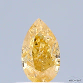 0.28 Carat Natural Fancy Intense Orange Yellow color Diamond ,Pear Modified Brilliant Cut Diamond , i1 Clarity , for jewellery