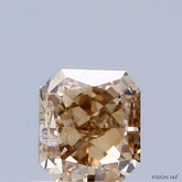 0.54 Carat Natural Fancy Deep Brown Yellow color Diamond ,Radiant Modified Brilliant Cut Diamond , Si2 Clarity ,yellow diamond