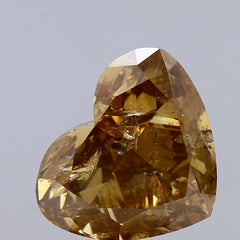 4.24 Carat Natural Fancy Yellow Brown color Diamond ,Heart Modified Brilliant Cut Diamond , i1 Clarity , For jewellery