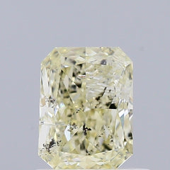 0.81 Carat Natural Fancy  Light Green Yellow color Diamond ,Radiant Modified Brilliant Cut Diamond , Si2 Clarity , for jewellery