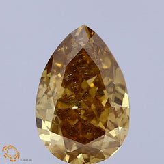 2.51 Carat Natural Fancy Yellow Brown color Diamond ,Pear Modified Brilliant Cut Diamond , Si1  Clarity , For jewellery