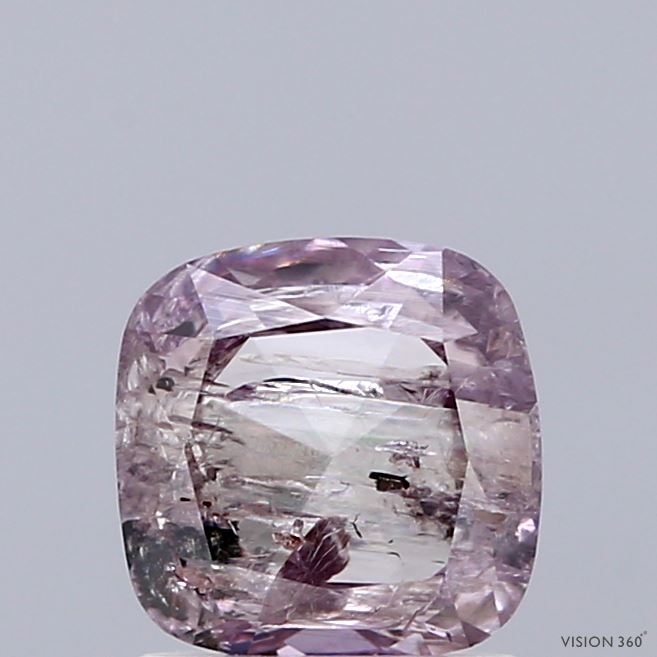 Natural 1.22 carat Fancy Pink Purple  Diamond ,Cushion Rose Cut Diamond ,i3  Clarity , natural pink diamond , fancy color diamond