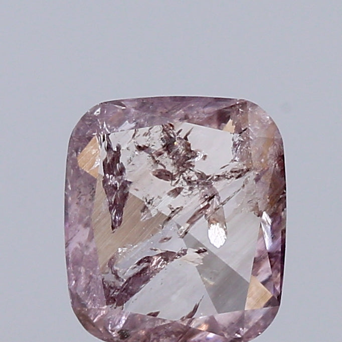 Natural 0.84 carat Fancy Pink Purple  Diamond ,Cushion Rose Cut Diamond ,i3  Clarity , natural pink diamond , fancy color diamond