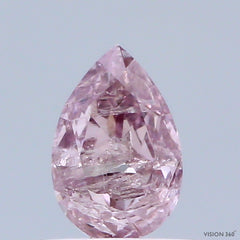 Natural 0.40 carat Fancy Pink Purple  Diamond ,Pear Cut Diamond ,i1  Clarity , natural pink diamond , fancy color diamond