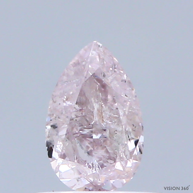 Natural 0.44 carat Fancy  PINK Diamond ,Pear Cut Diamond ,i2  Clarity , natural pink diamond , fancy color diamond
