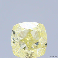 0.79 Carat Natural Fancy Yellow color Diamond ,Cushion Modified Brilliant Cut Diamond , Vvs1 Clarity , for jewellery