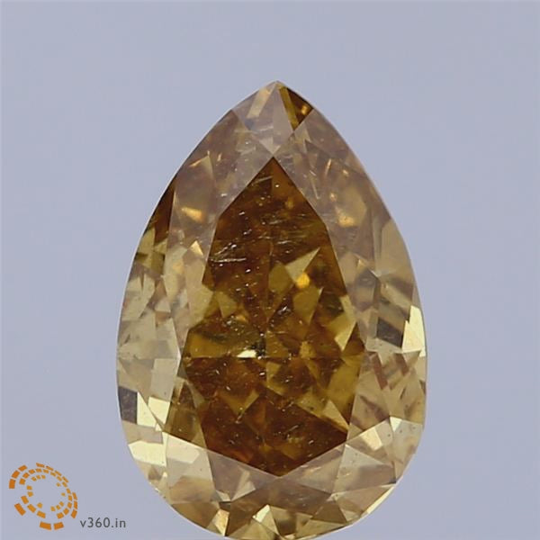 2.51 Carat Natural Fancy Yellow Brown color Diamond ,Pear Modified Brilliant Cut Diamond , Si1  Clarity , For jewellery