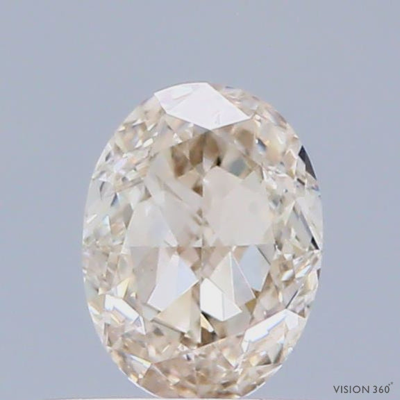 0.52 Carat Natural Fancy Light Yellow Brown color Diamond ,Oval Modified Brilliant Cut Diamond , Vvs1 Clarity