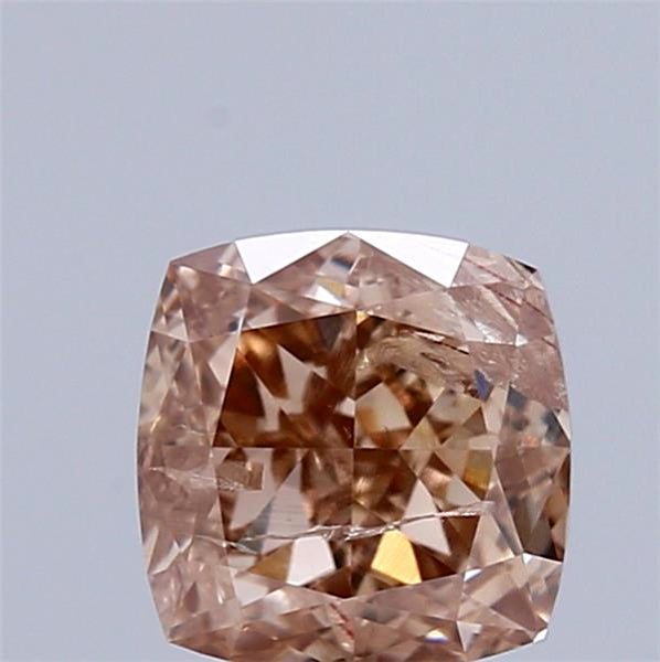 1.02 Carat Natural Fancy Pink Brown color Diamond ,Cushion Modified Brilliant Cut Diamond , i1 Clarity