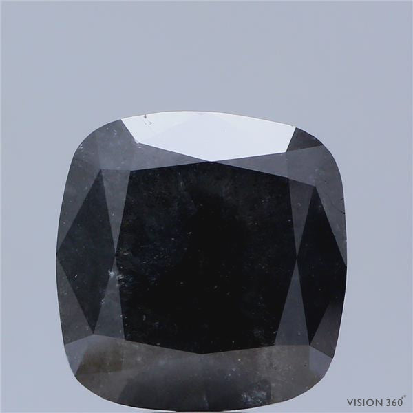 7.00 Carat Natural Fancy Dark Gray Color Diamond ,Cushion Modified Brilliant Cut Diamond , i3 Clarity (NO Treated & NO Synthetic)