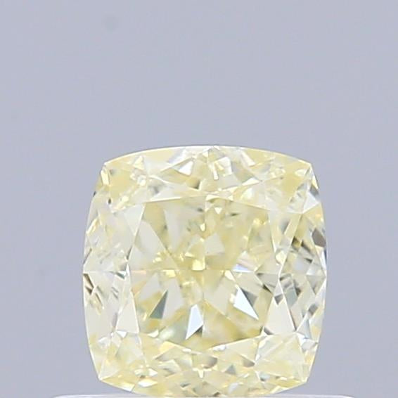 0.58 Carat Natural Fancy Light Yellow color Diamond ,Cushion Modified Brilliant Cut Diamond , Vvs1 Clarity