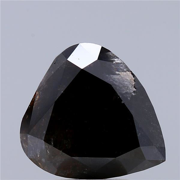 3.50 Carat Natural Fancy Black color Diamond ,Heart Modified Brilliant Cut Diamond , i3 Clarity