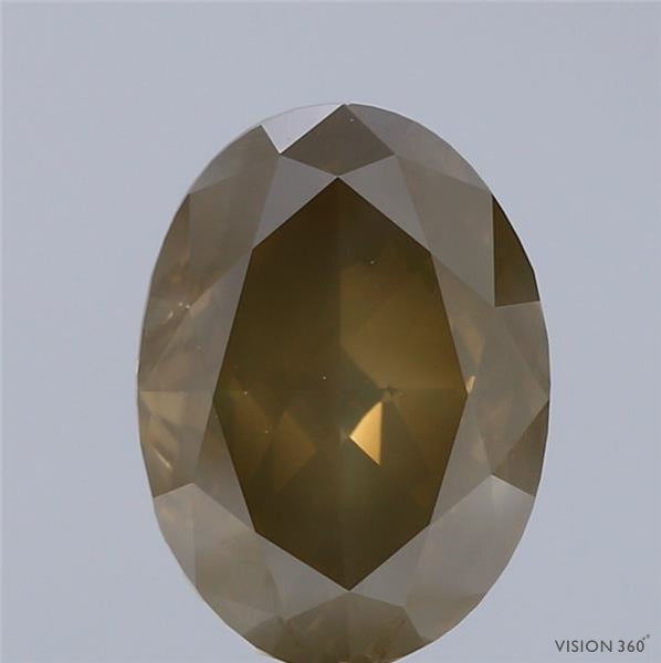 3.57 Carat Natural Fancy Brownish yellow color Diamond ,Oval Modified Brilliant Cut Diamond , Si1 Clarity , For jewellery