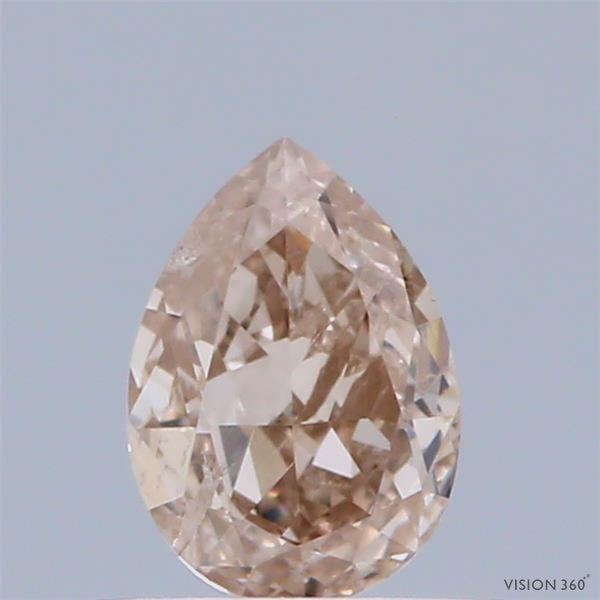 0.51 Carat Natural Fancy Brown Pink color Diamond ,Pear Modified Brilliant Cut Diamond , Si2 Clarity