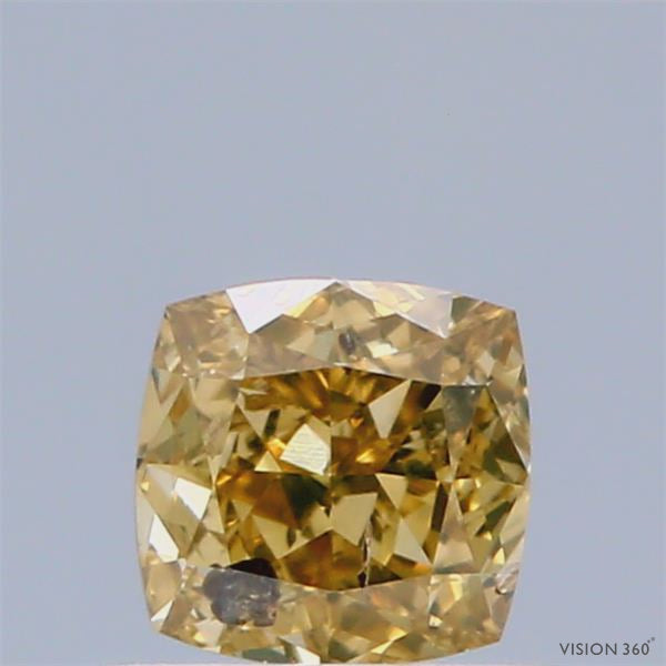 0.58 Carat Natural Fancy Deep Brownish Orangy Yellow color Diamond ,Oval Modified Brilliant Cut Diamond , i1 Clarity