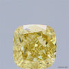 0.77 Carat Natural Fancy Vivid Yellow color Diamond ,Cushion Modified Brilliant Cut Diamond , Vs1 Clarity