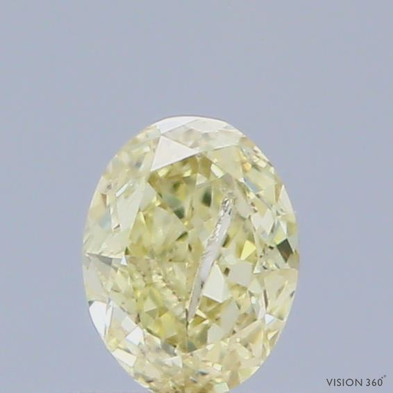 0.32 Carat Natural Fancy Yellow color Diamond ,Oval Modified Brilliant Cut Diamond , Si1 Clarity
