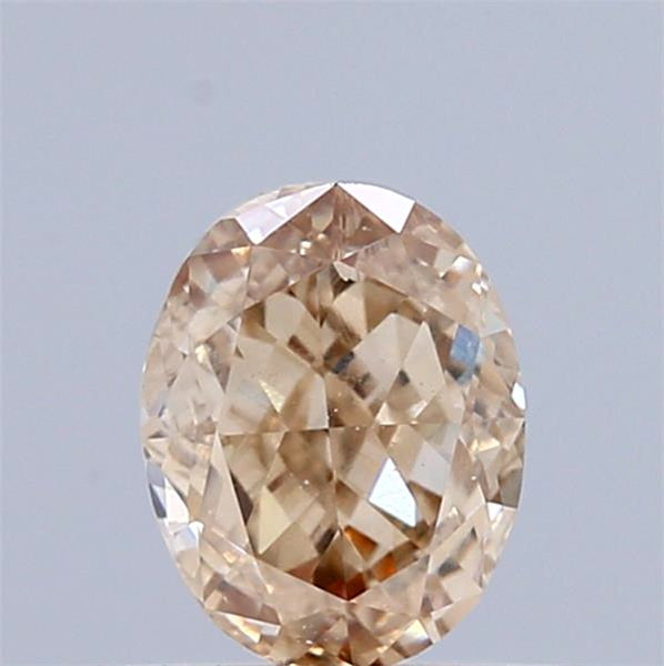 0.70 Carat Natural Fancy Pink Brown color Diamond ,Oval Modified Brilliant Cut Diamond , Si1 Clarity