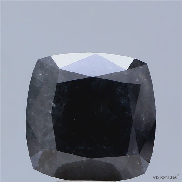 7.38 Carat Natural Fancy Dark Gray Color Diamond ,Cushion Modified Brilliant Cut Diamond , i3 Clarity (NO Treated & NO Synthetic)