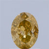 0.70 Carat Natural Fancy Deep Brown Yellow color Diamond ,Oval Modified Brilliant Cut Diamond , i1 Clarity ,yellow diamond