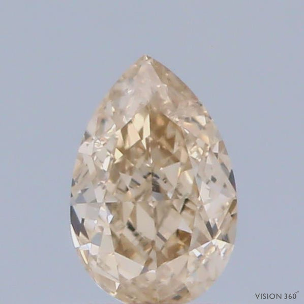 0.44 Carat Natural Fancy brownish Yellow color Diamond ,Pear Modified Brilliant Cut Diamond , Vs2 Clarity