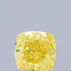 0.51 Carat Natural Fancy Vivid Yellow color Diamond ,Cushion Modified Brilliant Cut Diamond , Vs1 Clarity