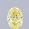 0.61 Carat Natural Fancy Intense Yellow color Diamond, Oval Modified Brilliant Cut Diamond, Vs1 Clarity