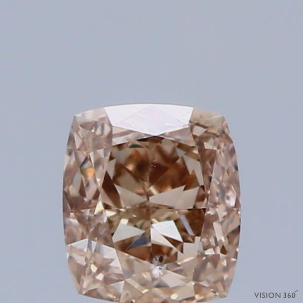 0.50 Carat Natural Fancy Pink Brown color Diamond ,Cushion Modified Brilliant Cut Diamond , Vs1 Clarity