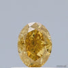 0.72 Carat Natural Fancy Brownish Orangy Yellow color Diamond ,Oval Modified Brilliant Cut Diamond , i1 Clarity
