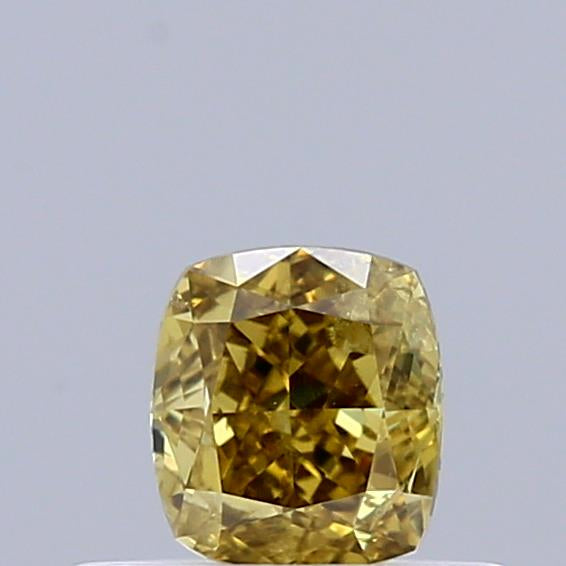 0.37 Carat Natural Fancy Deep Brown Yellow color Diamond ,Cushion Modified Brilliant Cut Diamond , Si1 Clarity ,yellow diamond