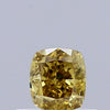 0.37 Carat Natural Fancy Deep Brown Yellow color Diamond ,Cushion Modified Brilliant Cut Diamond , Si1 Clarity ,yellow diamond