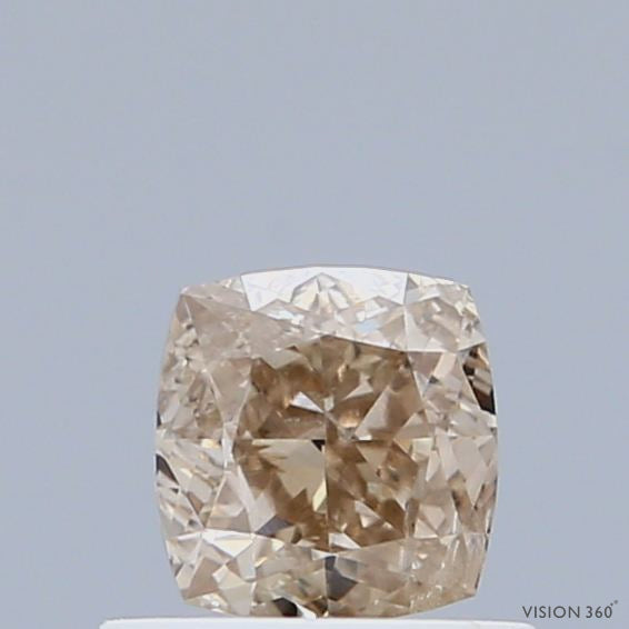 0.77 Carat Natural Fancy Pinkish Brown color Diamond ,Cushion Modified Brilliant Cut Diamond , Vs2 Clarity