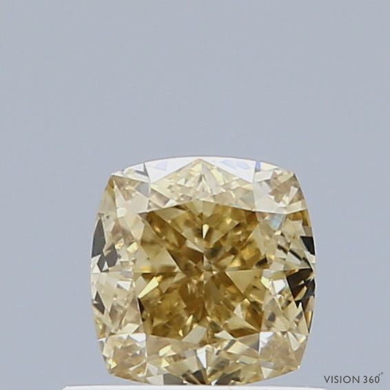 0.83 Carat Natural Fancy Deep Yellow color Diamond ,Cushion Modified Brilliant Cut Diamond , Vvs1 Clarity