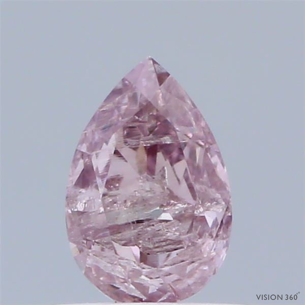 Natural 0.40 carat Fancy Pink Purple  Diamond ,Pear Cut Diamond ,i1  Clarity , natural pink diamond , fancy color diamond