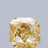 0.77 Carat Natural Fancy Deep Yellow color Diamond ,Square Radiant Modified Brilliant Cut Diamond , Vs1 Clarity