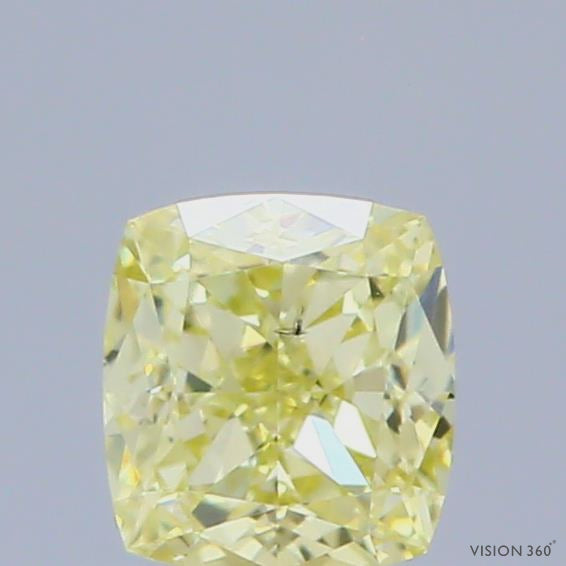 0.55 Carat Natural Fancy Intense Yellow color Diamond ,Cushion Modified Brilliant Cut Diamond , Vs2 Clarity , for jewellery