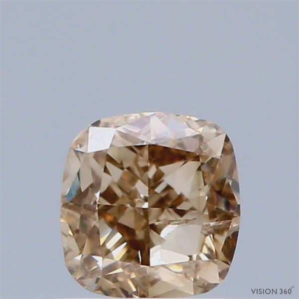 0.64 Carat Natural Fancy Pinkish Brown color Diamond ,Cushion Modified Brilliant Cut Diamond , Vs2 Clarity