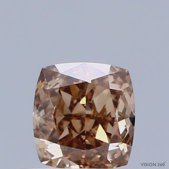 0.52 Carat Natural Fancy Pink Brown color Diamond ,Cushion Modified Brilliant Cut Diamond , Vvs1 Clarity