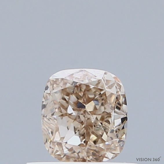 0.72 Carat Natural Fancy Pink Brown color Diamond ,Cushion Modified Brilliant Cut Diamond , Vs2 Clarity