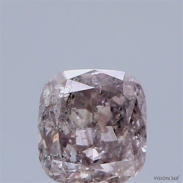 Natural 0.53 carat Fancy Brownish Pink Diamond ,Cushion Cut Diamond ,i2  Clarity , natural pink diamond , fancy color diamond