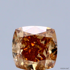0.89 Carat Natural Fancy Orange Brown color Diamond ,Cushion Modified Brilliant Cut Diamond , Si1 Clarity , For jewellery