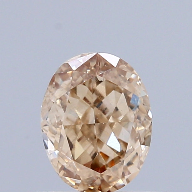 0.70 Carat Natural Fancy Pink Brown color Diamond ,Oval Modified Brilliant Cut Diamond , Si1 Clarity
