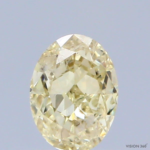 0.55 Carat Natural Fancy Yellow color Diamond ,Oval Modified Brilliant Cut Diamond , Si1 Clarity