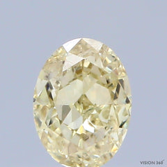 0.55 Carat Natural Fancy Yellow color Diamond ,Oval Modified Brilliant Cut Diamond , Si1 Clarity